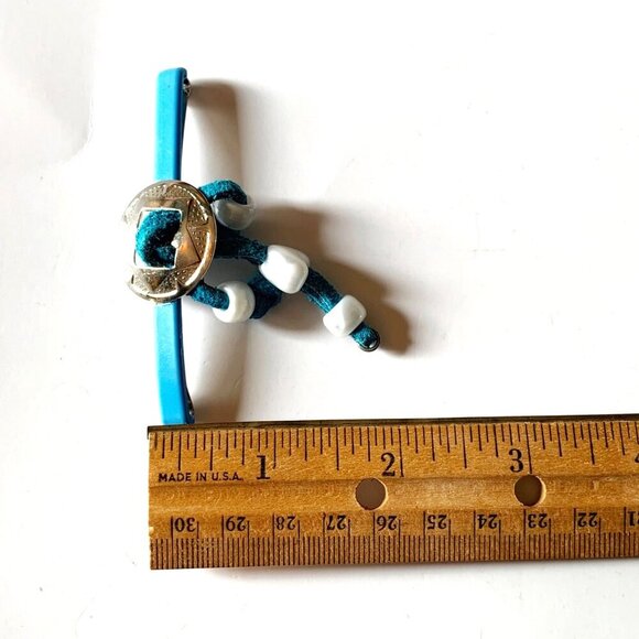 Vintage 80’s Women’s Blue Western Handmade Hair Clips Barrette Set of 2 Unique - Picture 5 of 8
